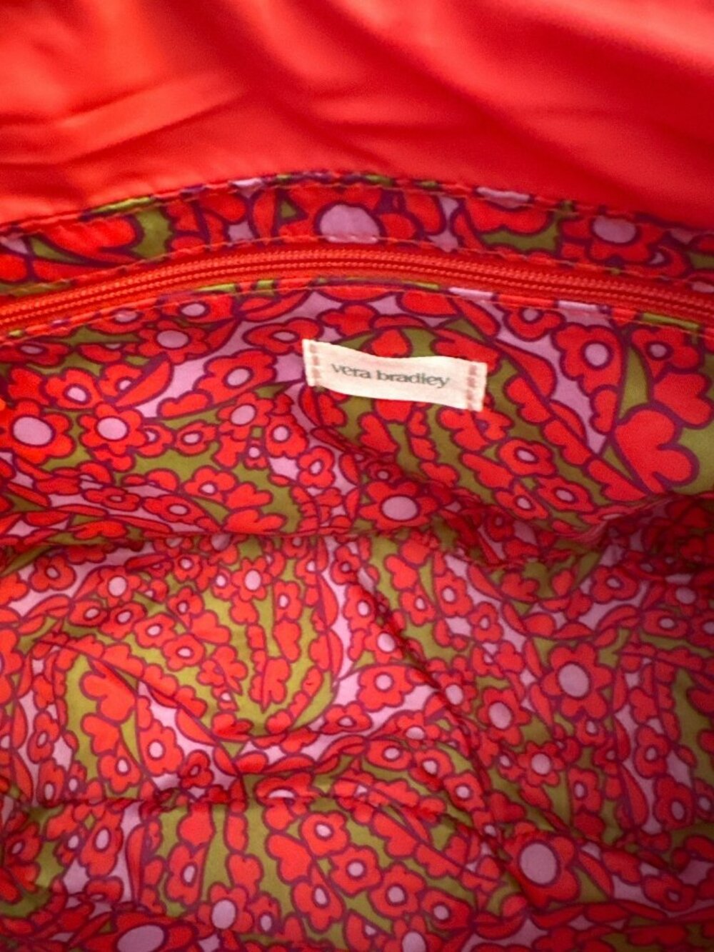 Vera Bradley Tifton Shoulder Bag NWT Cayenne Pink Red Quilted Preppy Lightweight - Picture 3 of 3